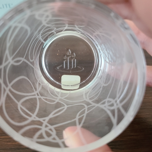 NOS NIB PartyLite Circles Frosted White Glass Spiral Design Votive Candle Holder - Picture 6 of 9